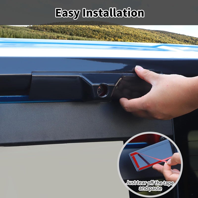 HTHE High Mount Brake Light Cover Trim Compatible with Chevrolet Silverado 2022 2023 2024 2025 Exterior Accessory ABS 3ps(Black) - Image 5